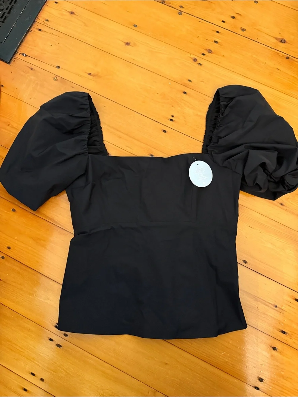 Hill House Large Matilda going out top Black Square-Neck new w tags NWT
